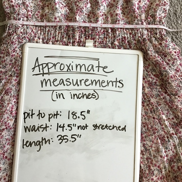 Ruched sleeve, pink and white floral print LOFT dress with pleated skirt - Picture 9 of 10